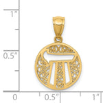 14k Filigree Circle Chai Pendant