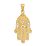 14k Diamond-cut Filigree Chamseh Pendant