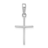14k White Gold Polished Cross Pendant