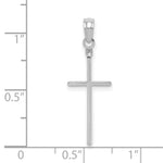 14K White Gold Polished Cross Pendant