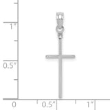 14K White Gold Polished Cross Pendant
