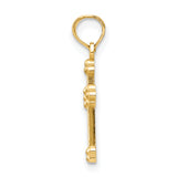 14k Budded Cross Charm