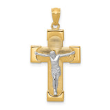 14k Two-tone Crucifix Pendant