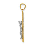 14k Two-tone Crucifix Pendant
