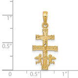 14k Cara Vaca Crucifix Pendant