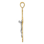 14k Two-tone Diamond-cut Crucifix Pendant