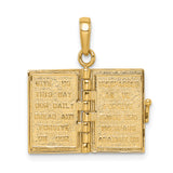 14K  3D Lords Prayer Bible Pendant
