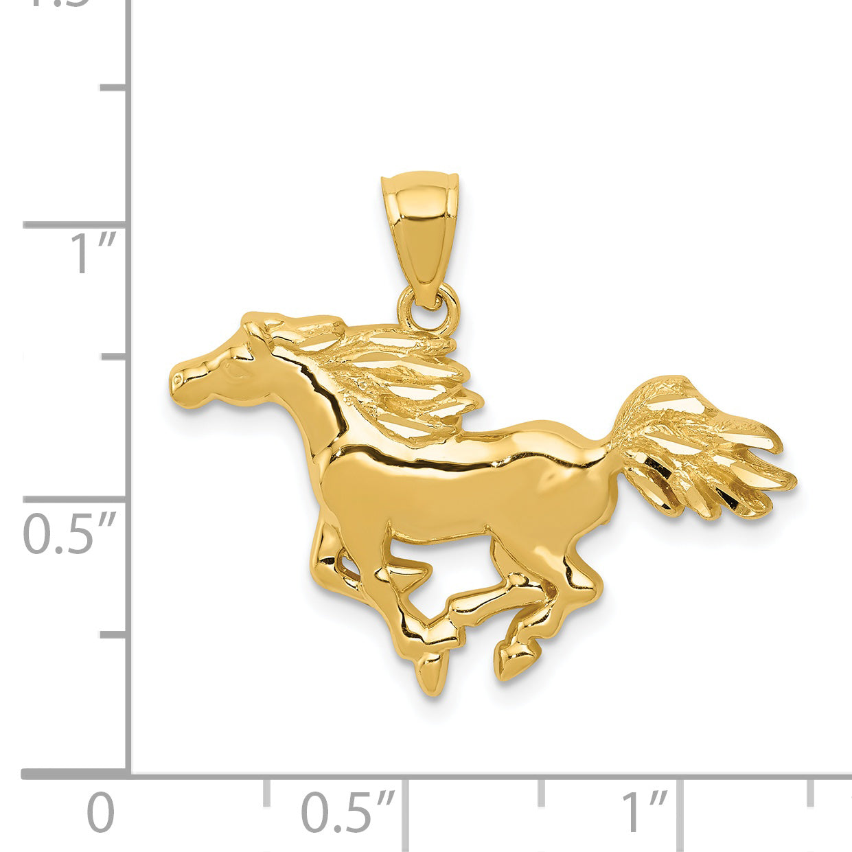 14k Polished Horse Pendant
