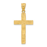 14K Diamond-cut Cross Pendant
