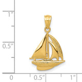 14k Sailboat Pendant