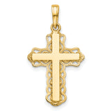 14K Lace Trim Cross Pendant