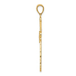 14K Diamond-cut Cross Pendant
