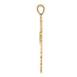 14K Diamond-cut Cross Pendant