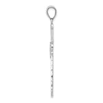 14K White Gold Diamond-cut Cross Pendant