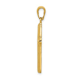 14K Cross with Striped Border Pendant