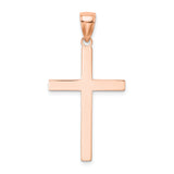 14K Rose Gold Stick Cross Pendant