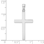14K White Gold Solid Reversible Latin Cross Pendant