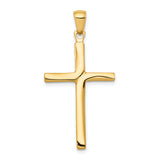14K Satin Finish Accent Stick Cross Pendant