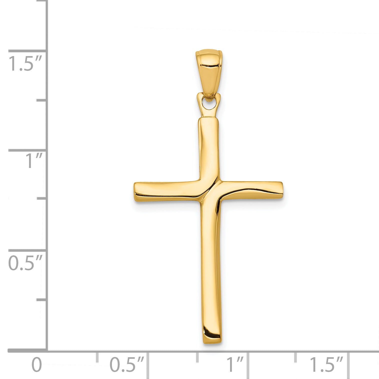 14K Satin Finish Accent Stick Cross Pendant