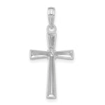 14K White Gold Diamond-cut X Cross Pendant