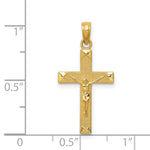 14K Beveled Tipped Crucifix Pendant