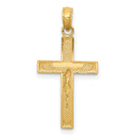 14K Beveled Tipped Crucifix Pendant