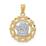 14k w/Rhodium Angel Pendant