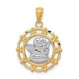 14k w/Rhodium Angel Pendant