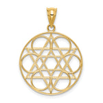 14k Star of David Circle Pendant