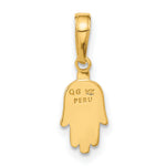 14K Small Solid Hamsa Pendant