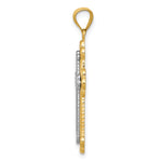 14k Two-tone Budded Cross Pendant