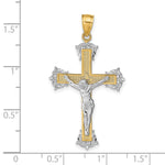 14k Two-tone Crucifix Pendant