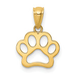 14K Paw Print Pendant
