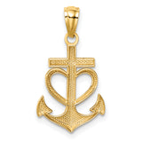 14K Anchor with Heart Pendant