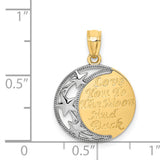 14K w/ Rhodium LOVE YOU TO THE MOON AND BACK Pendant