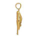 14K D/C White Rhodium Baseball Bat Glove Ball Pendant