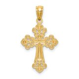 14K w/White Rhodium D/C Cross Pendant