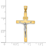 14K Two-tone INRI Crucifix Pendant