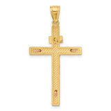 14K Two-tone INRI Crucifix Pendant
