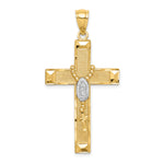 14K w/Rhodium Cross w/Rosary Pendant
