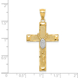 14K w/Rhodium Cross w/Rosary Pendant