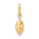 14K D/C Heart w/ Spring Ring Clasp Charm