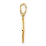 14k Polished CZ Compass Pendant