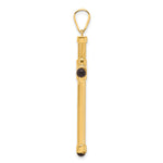 14K Polished with Black Onyx Cross Pendant