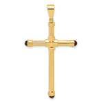 14K Polished with Black Onyx Cross Pendant