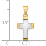 14K Two-tone Polished Cross Pendant