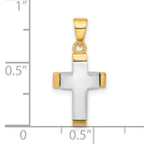 14K Two-tone Polished Cross Pendant