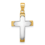 14K Two-tone Polished Cross Pendant
