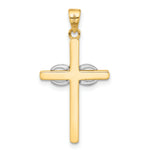 14K Two-tone Polished Infinity Cross Pendant