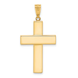 14K Two-tone Polished and Textured Crucifix Pendant